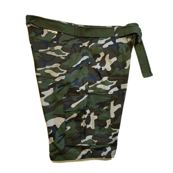 LR Scoop Camo Cargo Shorts Mens 42 Belted Ripstop Camouflage Outdoor Hiking NWT - Picture 3 of 12